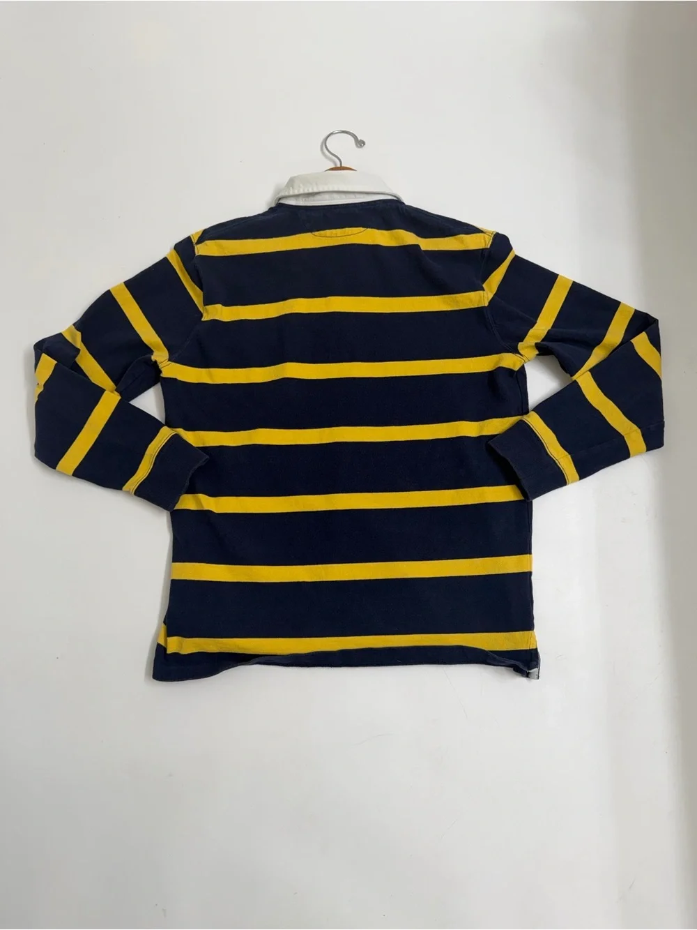 Polo Ralph Lauren Rugby Shirt Men’s M Navy Yellow Stripe Classic Fit Cotton